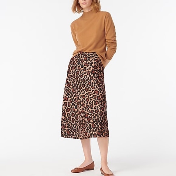 J. Crew Dresses & Skirts - J. Crew Pull-On Slip Skirt Leopard Print Size M